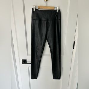 Black Vegan Leather Leggings